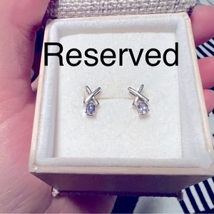 Sterling Silver Tanzanite XO earrings